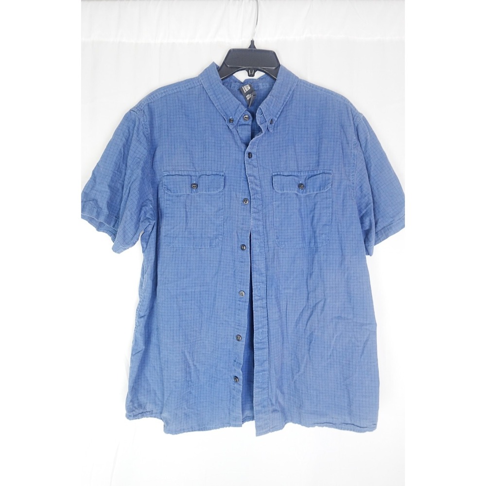 Mountain Hard Wear Shirt Mens‎ Blue Check Sleeve Button Up Outdoor Casual Large